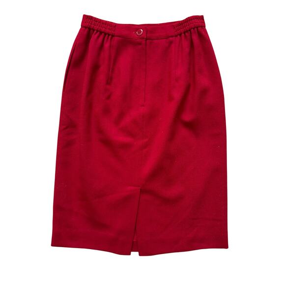 VTG Talbots 100% Wool Skirt Women's Sz 6 8 10 Red Pencil straight Vintage Midi - Picture 9 of 15